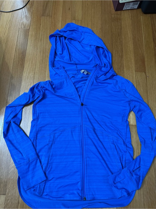 Athleta Jackets & Blazers - Athleta Bright Blue Hooded Zip Up Jacket Size Medium